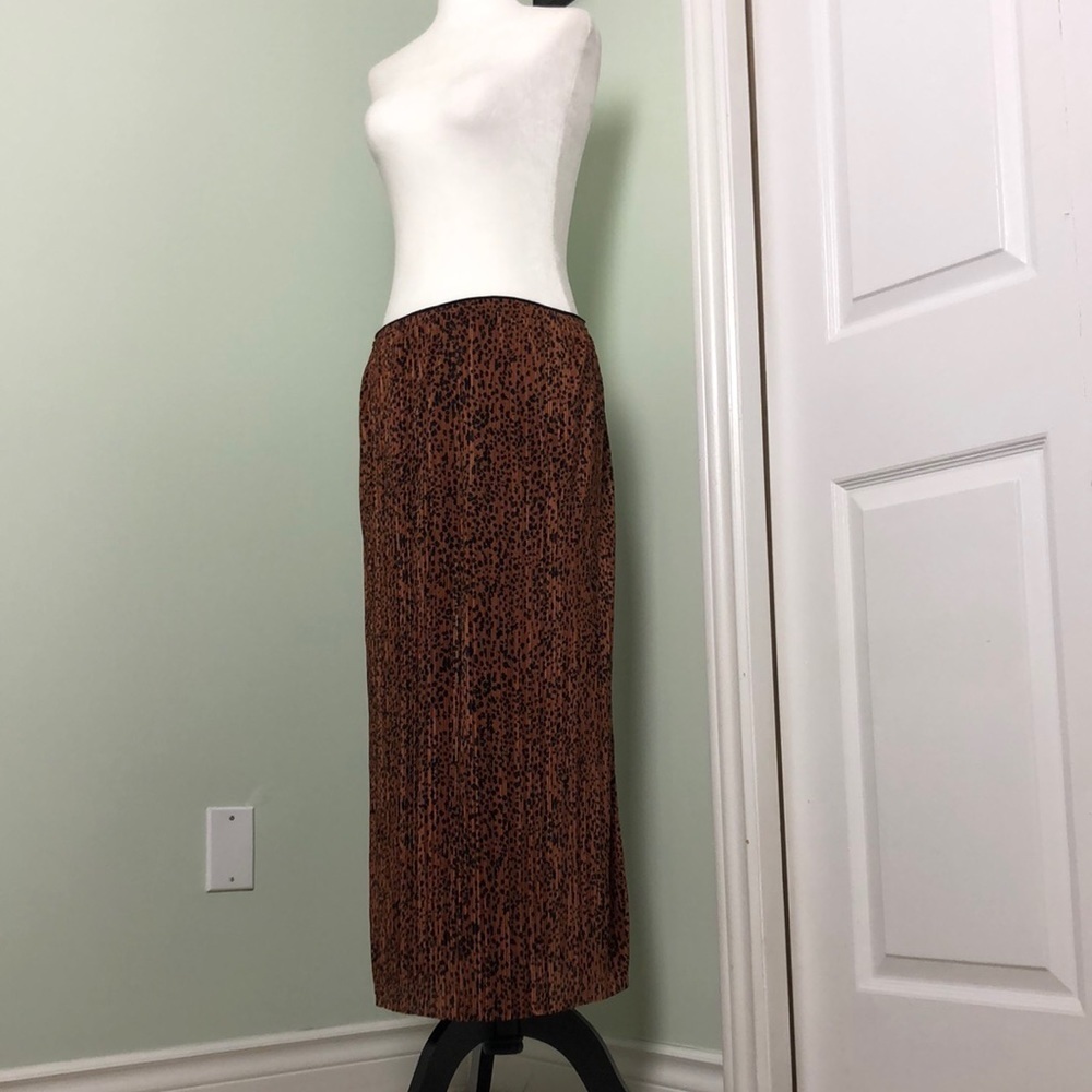 💙 M 💙 NWT Anthro Skirt Leopard Print Plisse Pleated Midi